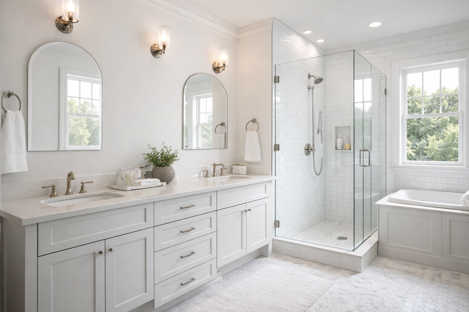 Bathroom paint inspiration with moisture-resistant paint and bright clean look