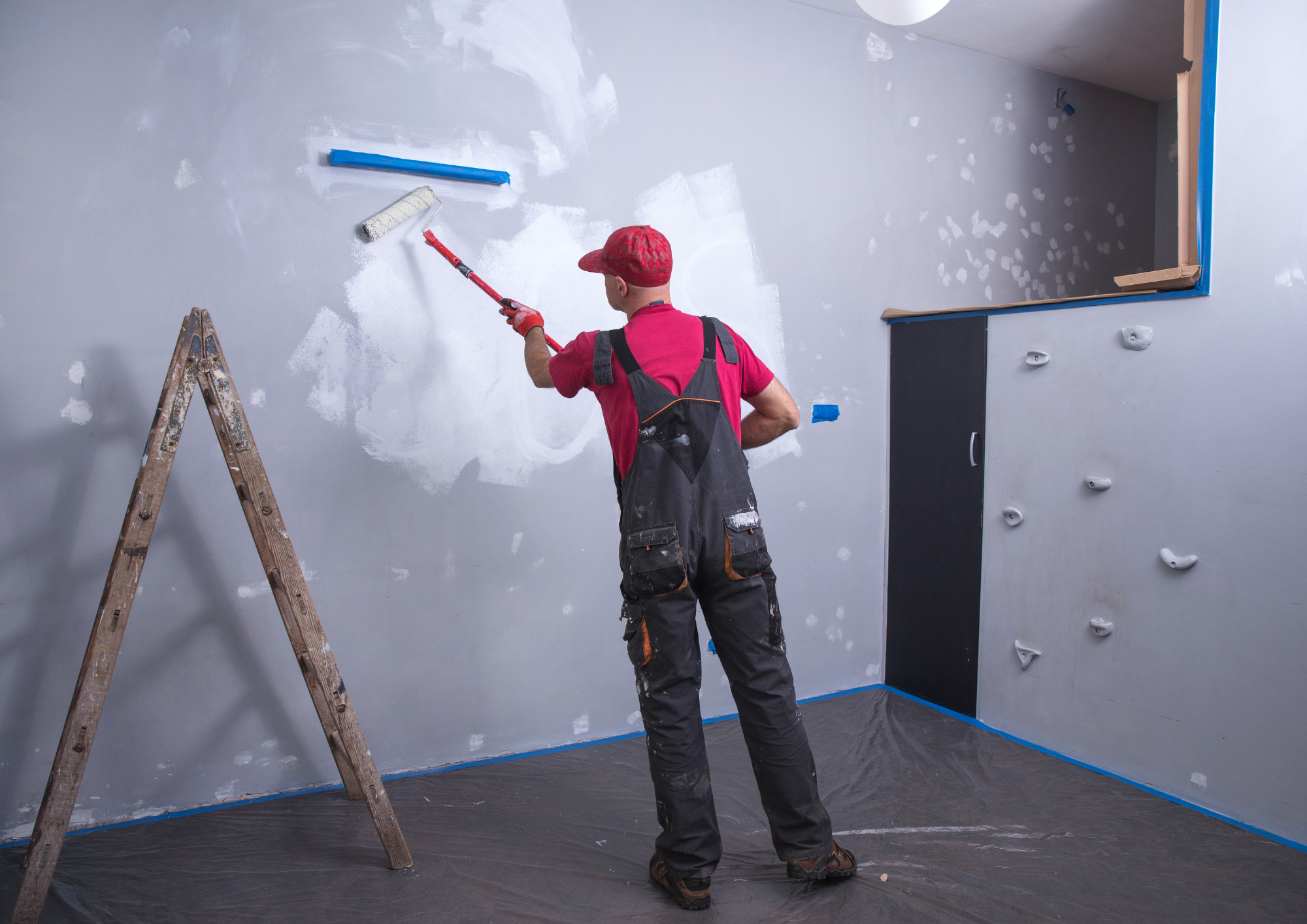 Commercial interior painting project with clean professional finish