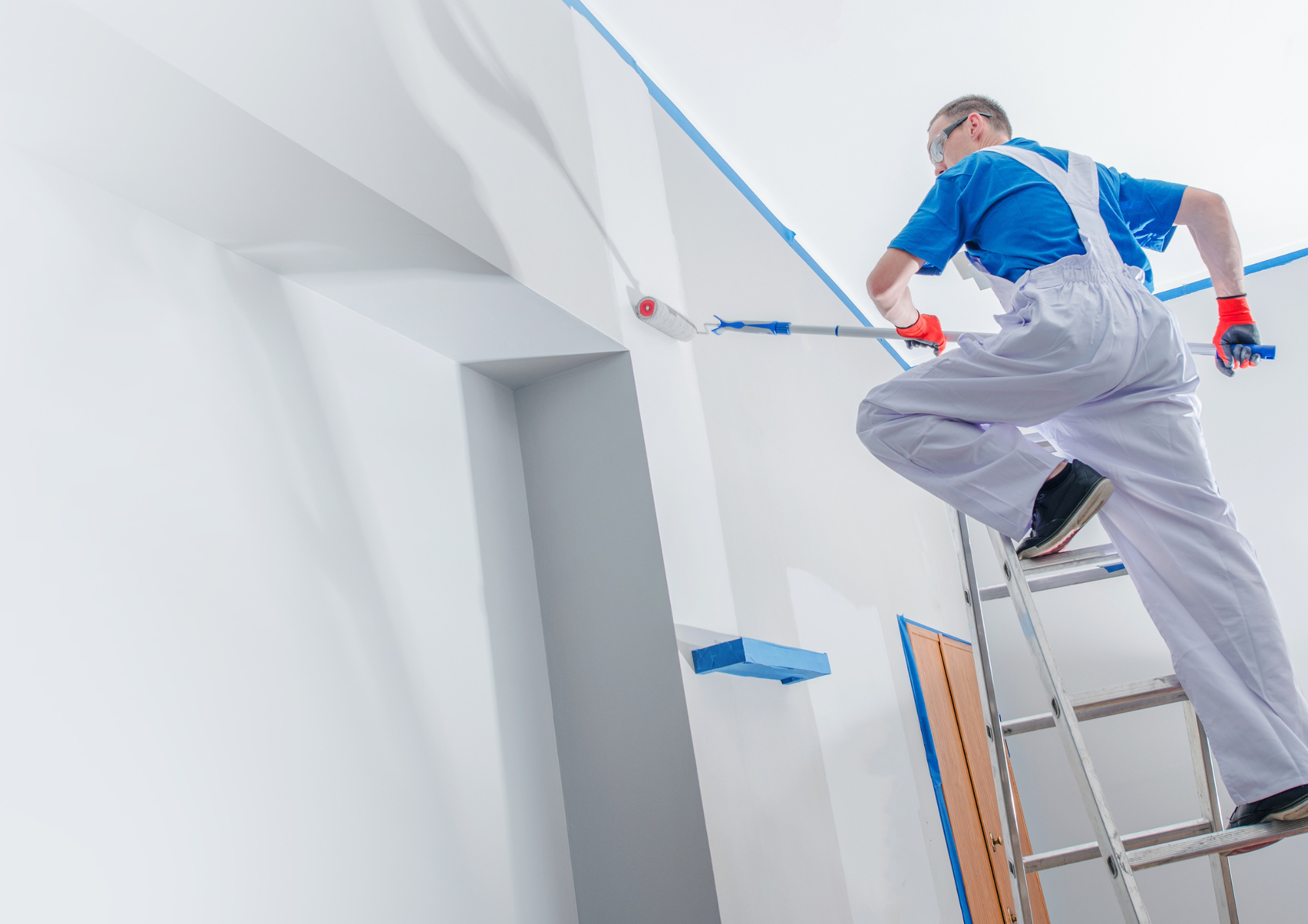 Commercial painting prep and protection setup