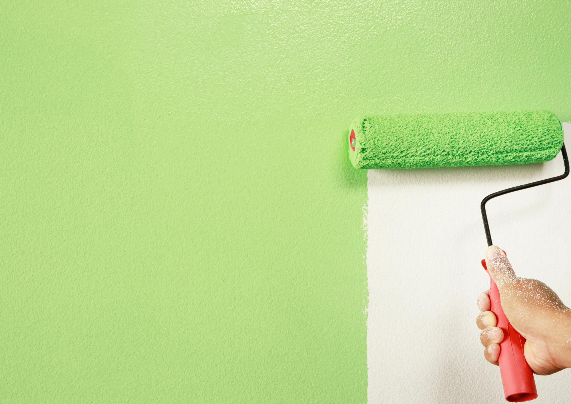 Commercial wall prep and coating application before final finish