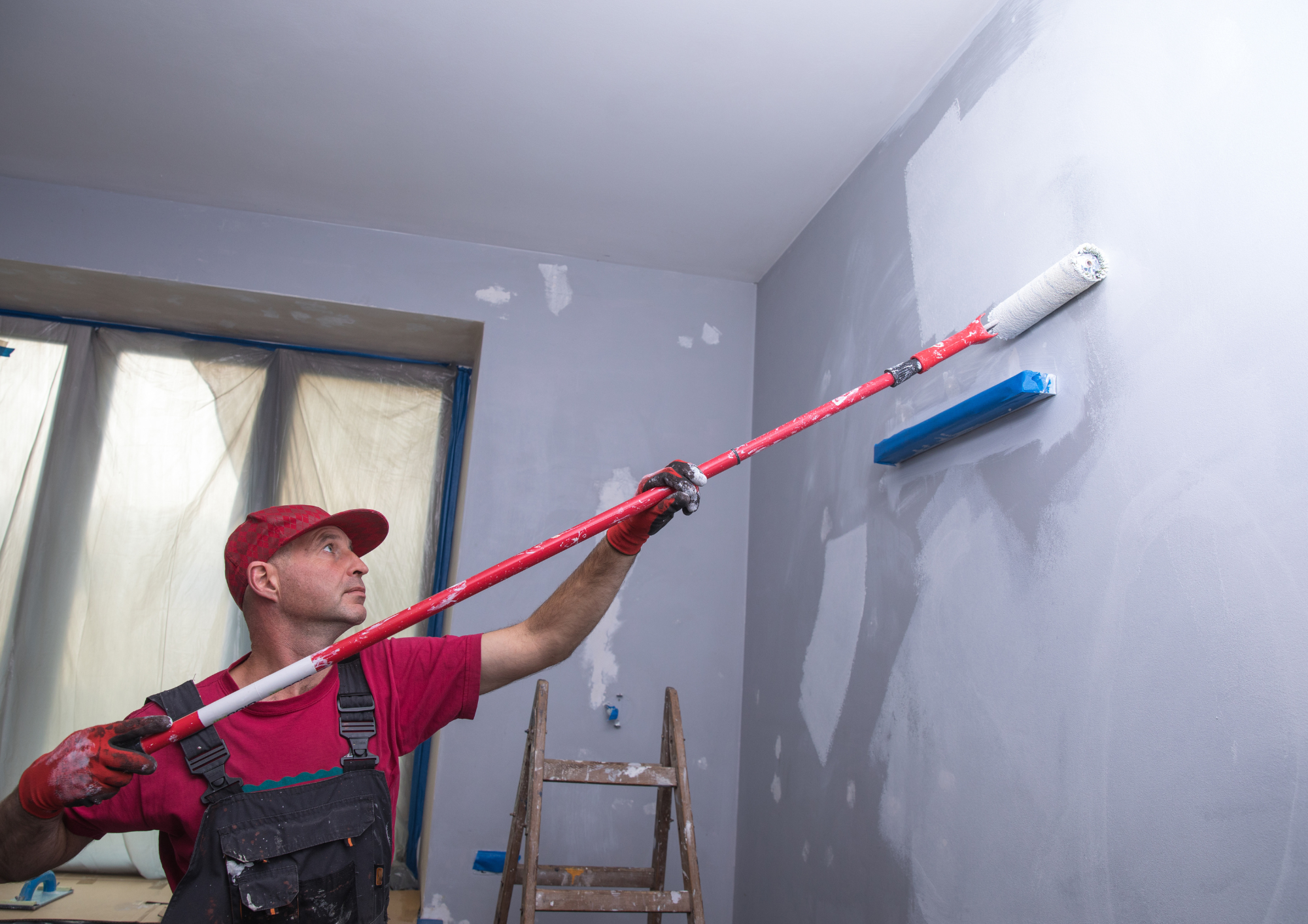 Commercial painting finish with clean walls and professional appearance