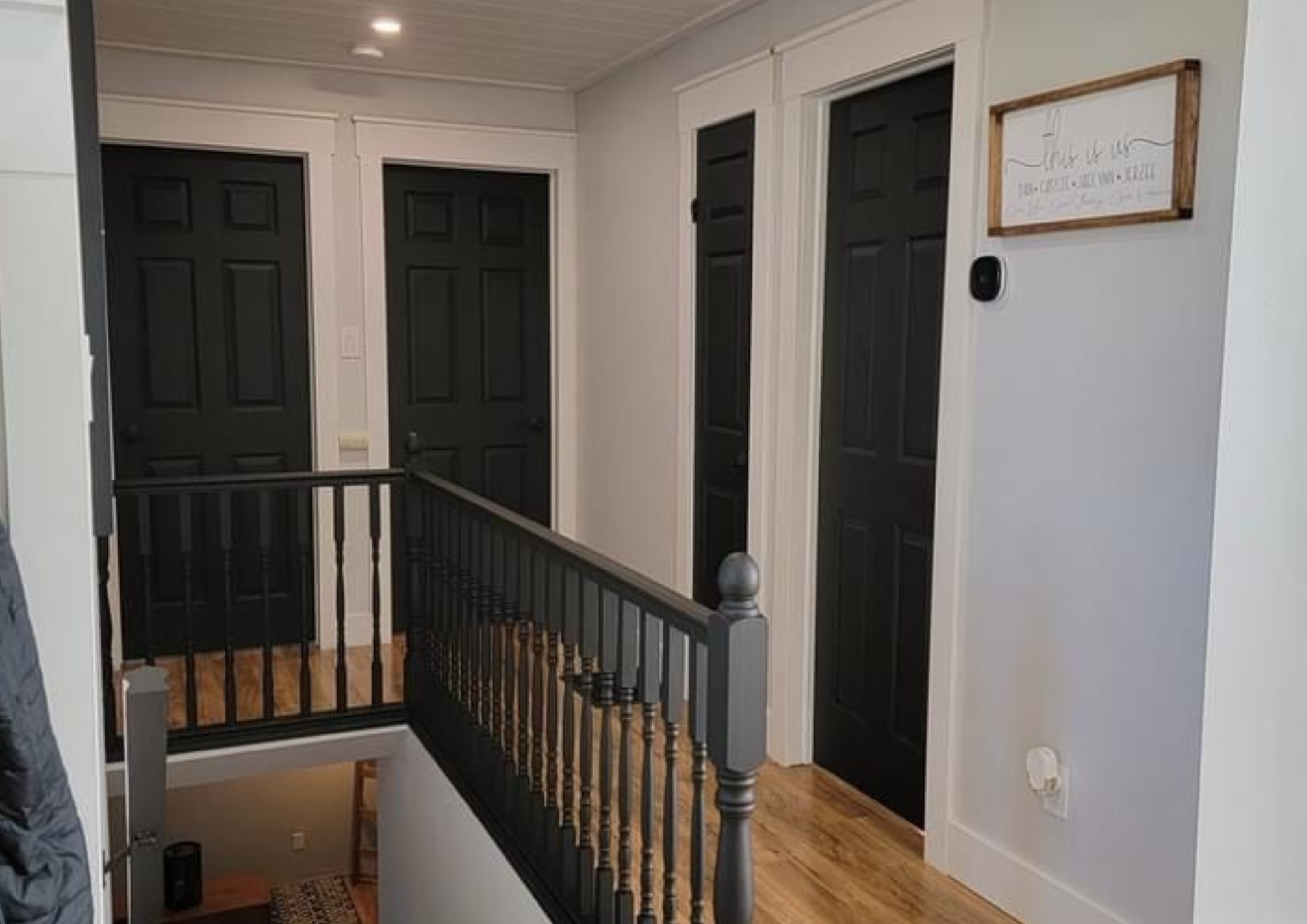 Completed trim and door finish work installation