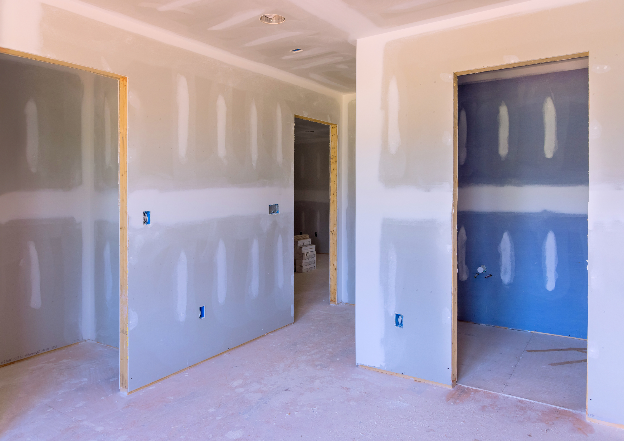 Drywall seam and crack repair work