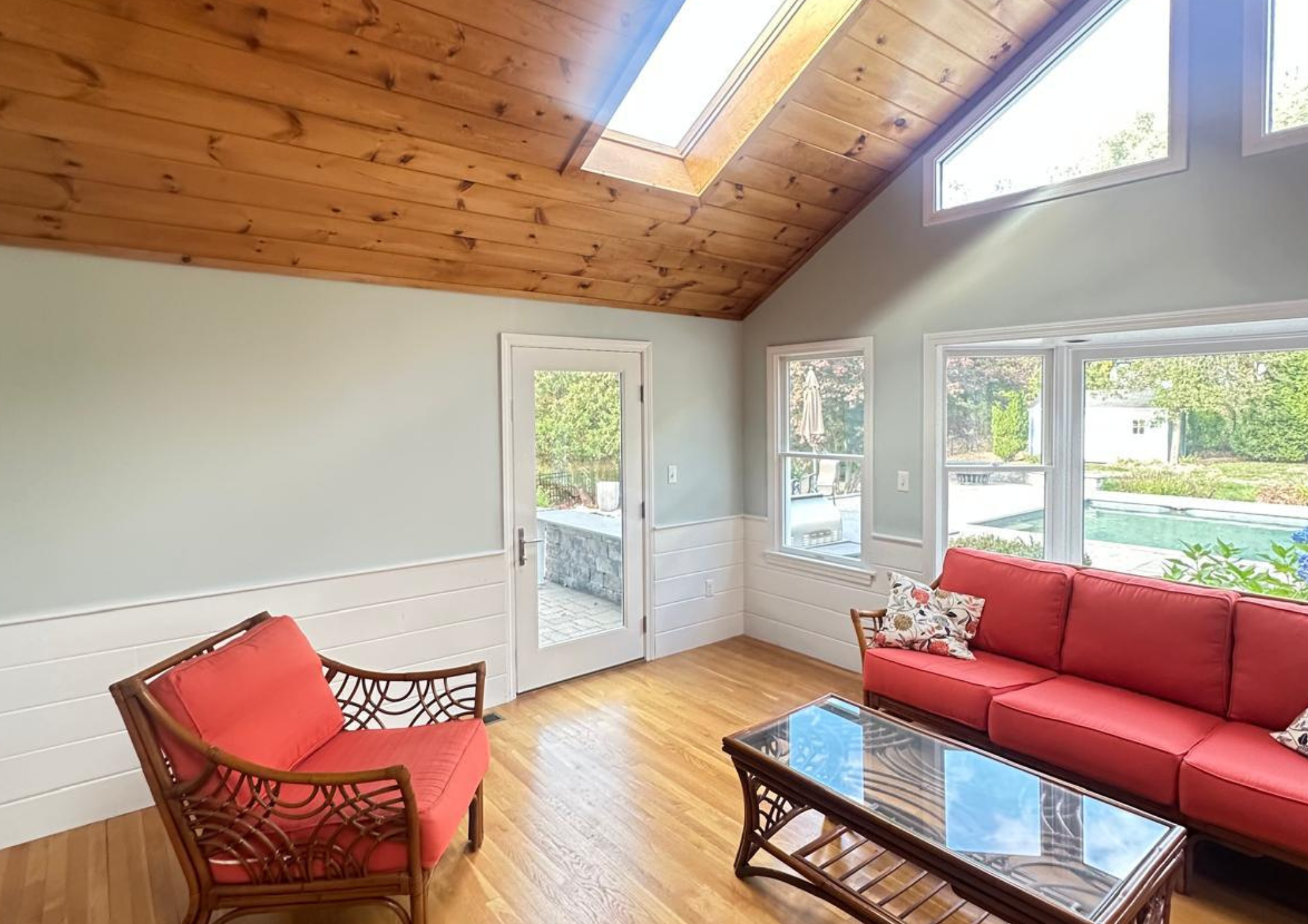 Freshly painted living room walls with clean trim lines