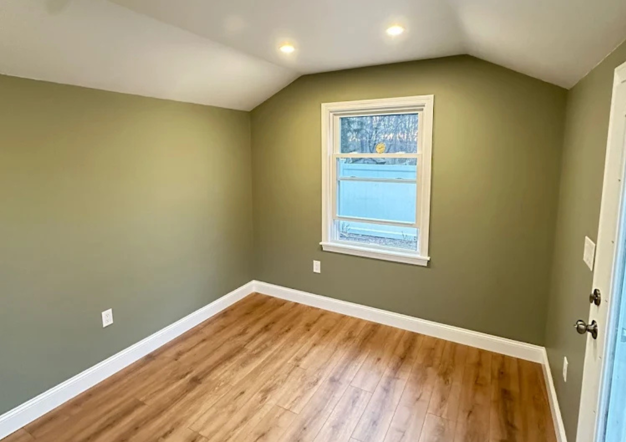 Interior wall painting in progress