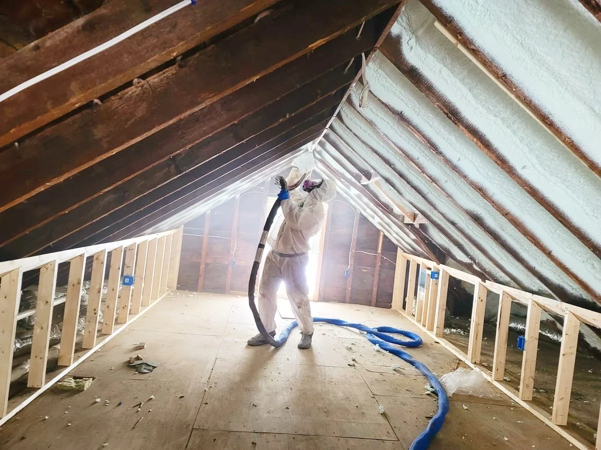 Insulation team at work in Massachusetts property
